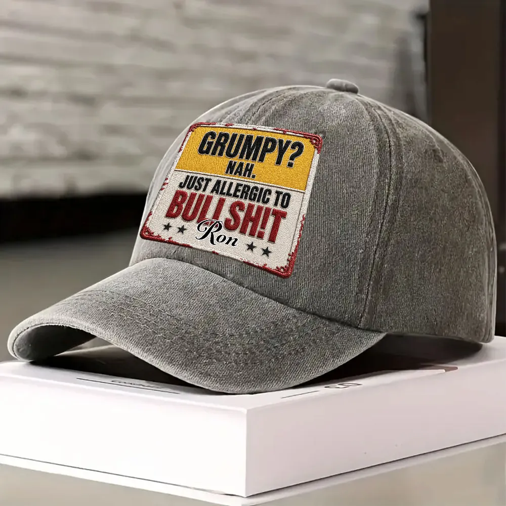 Washed Denim Baseball Cap With Custom Vintage Look, Funny Everyday Gift For Someone With A Dry Sense Of Humor - Image 3