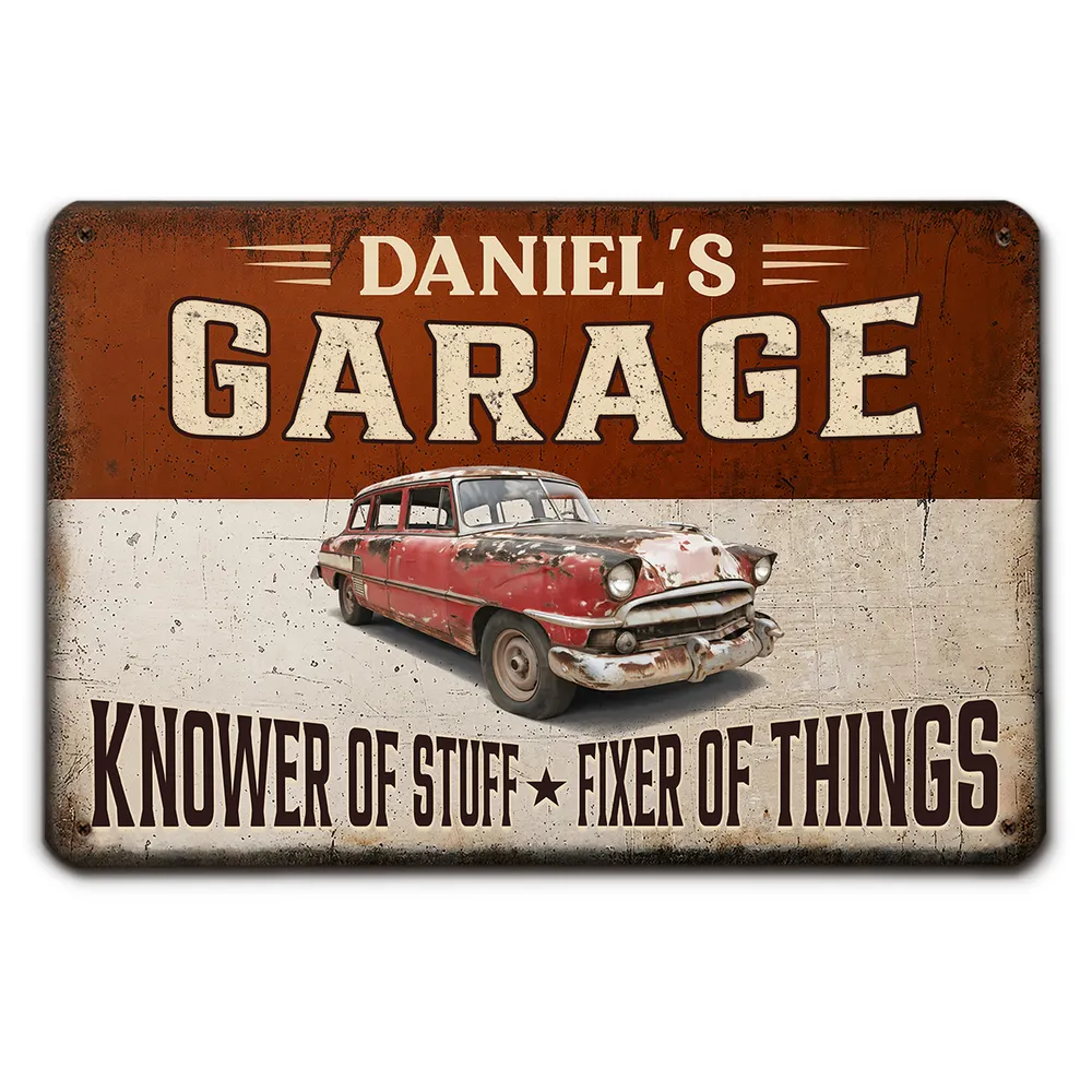 Custom Rectangular Iron Sign, Knower of Stuff Garage Decor, Creative Gift for Car Enthusiast - Image 2