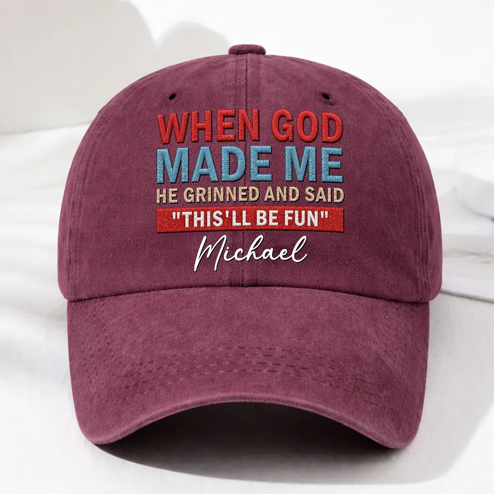 Personalized Washed Denim Baseball Cap With Funny Quote, Vintage Casual Unique Gift for Him - Image 5