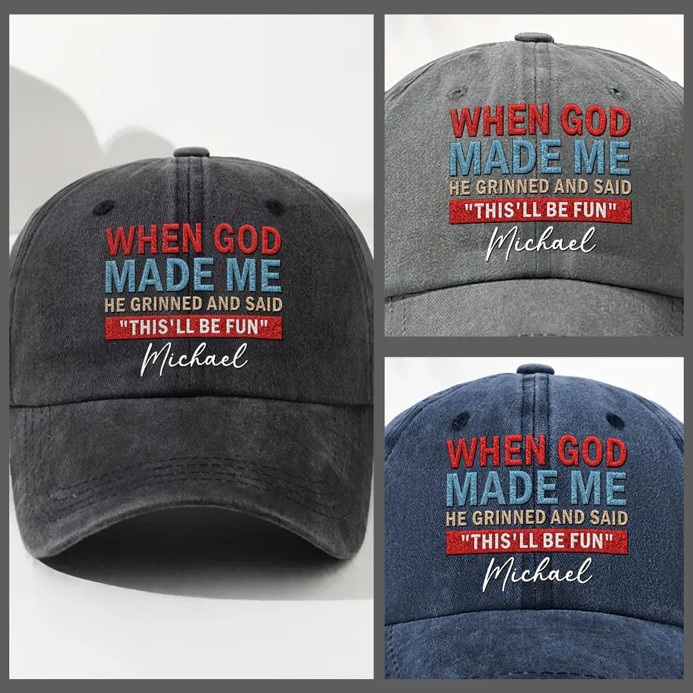 Personalized Washed Denim Baseball Cap With Funny Quote, Vintage Casual Unique Gift for Him - Image 6