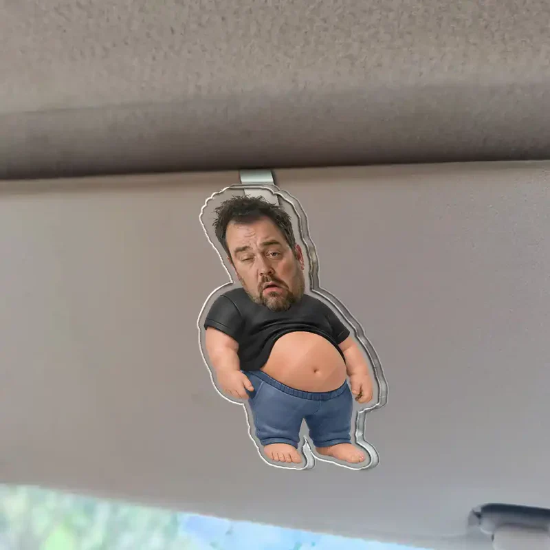 Funny Dad Bod Acrylic Car Visor Clip, Personalized Father Figure Creative Gift For Drivers - Image 3