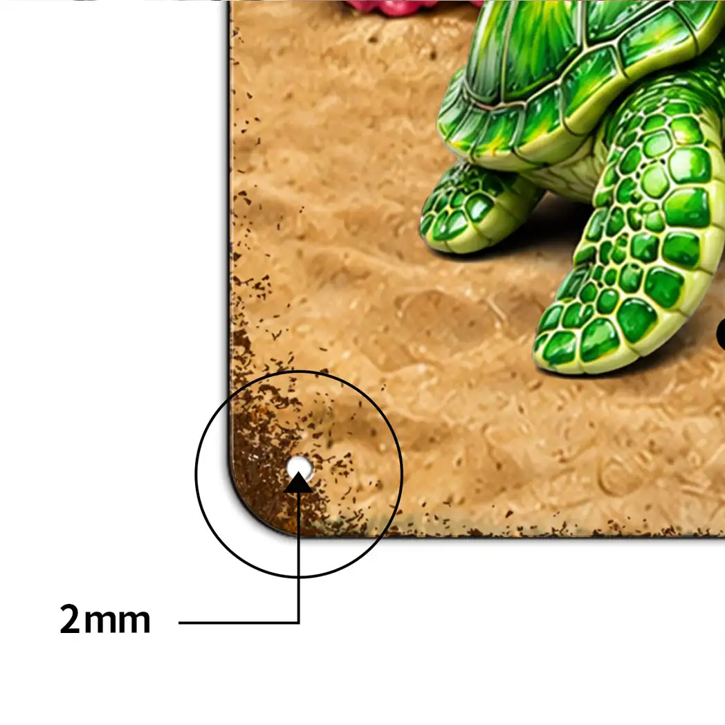 Rectangular Iron Sign for Grandma, Personalized Turtle Family Beach Scene, Creative Gift for Her - Image 6