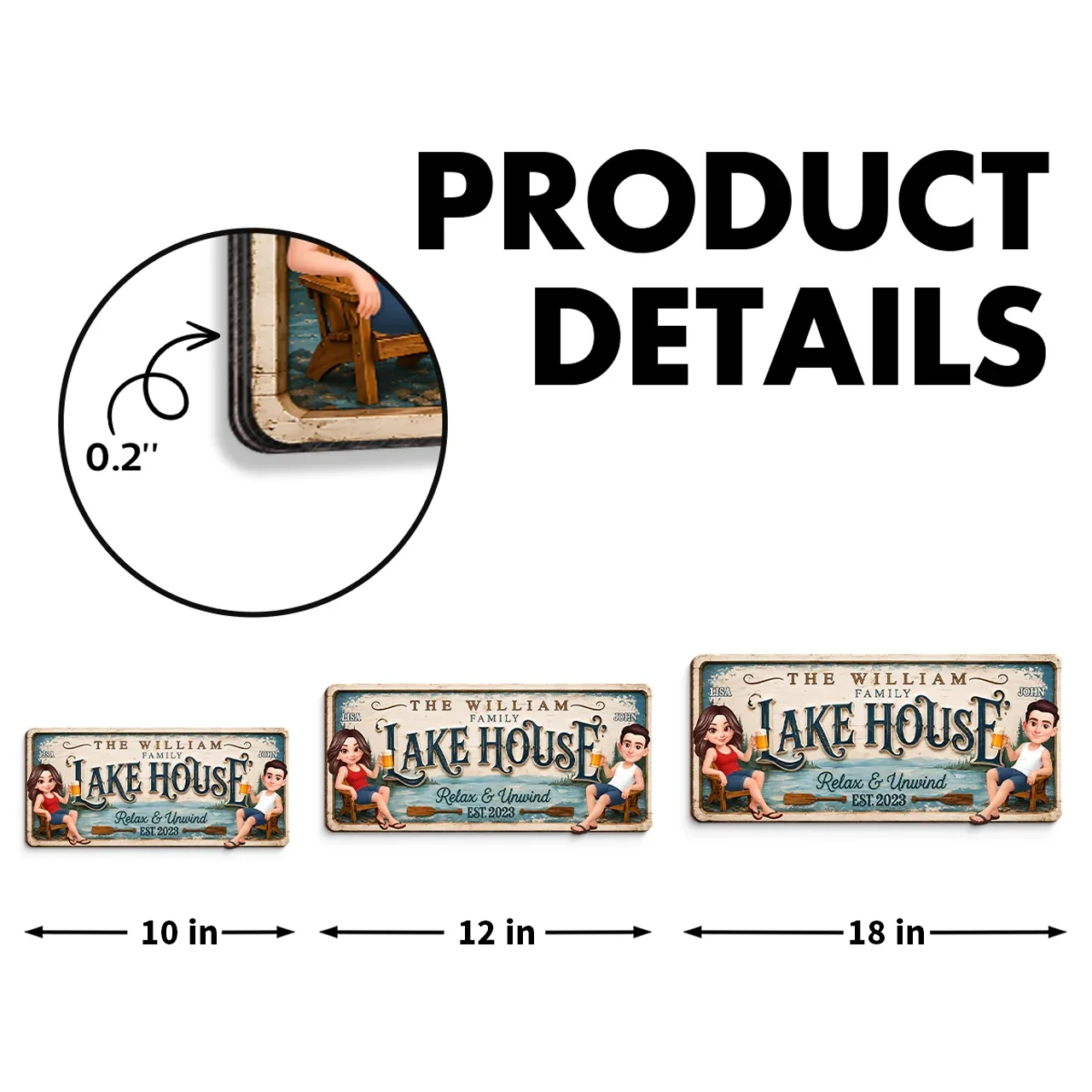 Personalized Wooden Sign for Lake House, Custom Family Cabin Decor, Unique Creative Gift for Couple - Image 4