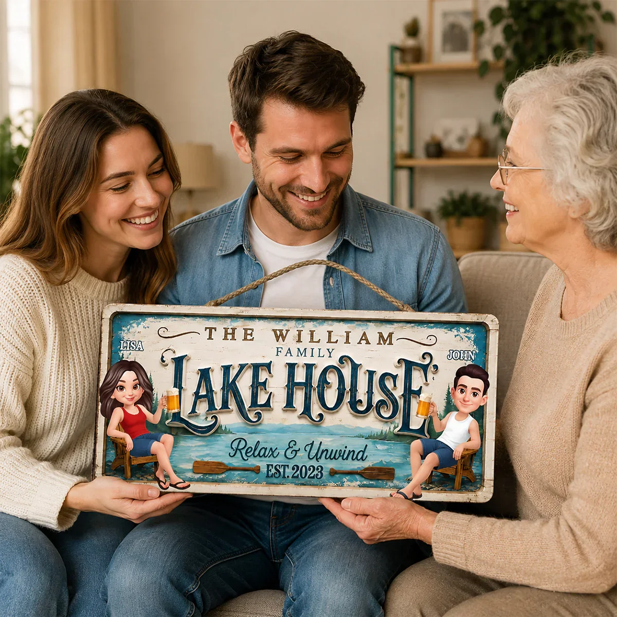 Personalized Wooden Sign for Lake House, Custom Family Cabin Decor, Unique Creative Gift for Couple - Image 6