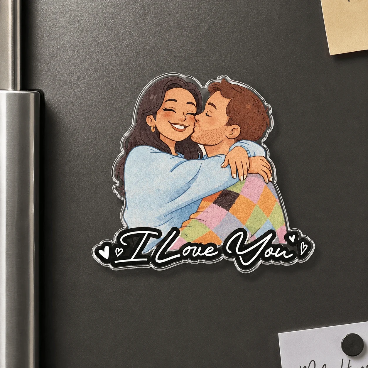 Personalized AI Portrait Acrylic Fridge Magnet, Custom Photo Keepsake Gift for Couples, Best Friends & Pet Lovers - Image 2
