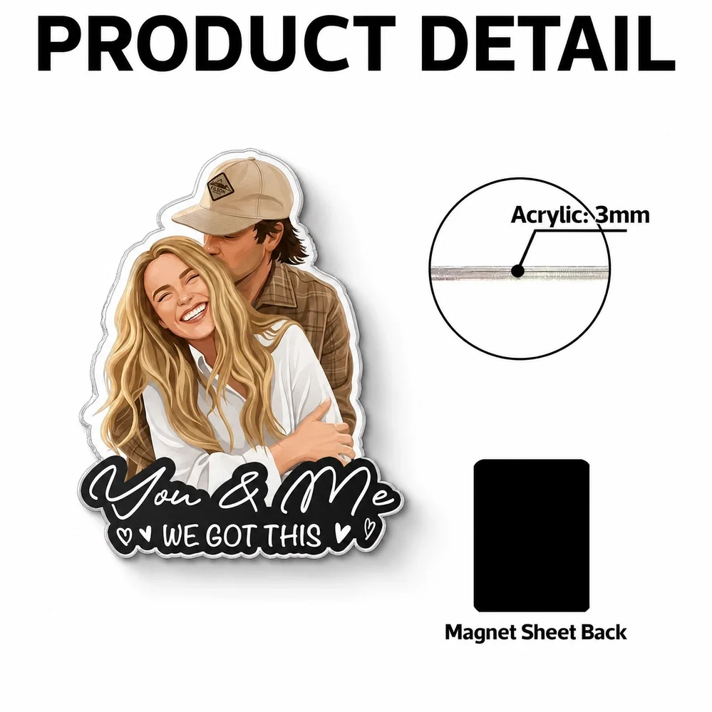 Personalized AI Portrait Acrylic Fridge Magnet, Custom Photo Keepsake Gift for Couples, Best Friends & Pet Lovers - Image 5