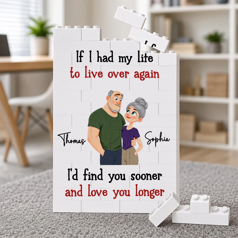 Personalized Building Brick Puzzle With Romantic Couple Art, Unique Creative Gift For Partner - Image 2