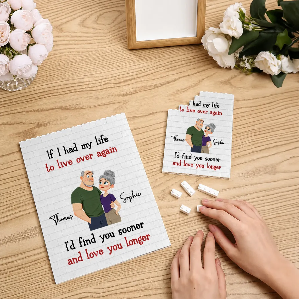 Personalized Building Brick Puzzle With Romantic Couple Art, Unique Creative Gift For Partner - Image 3