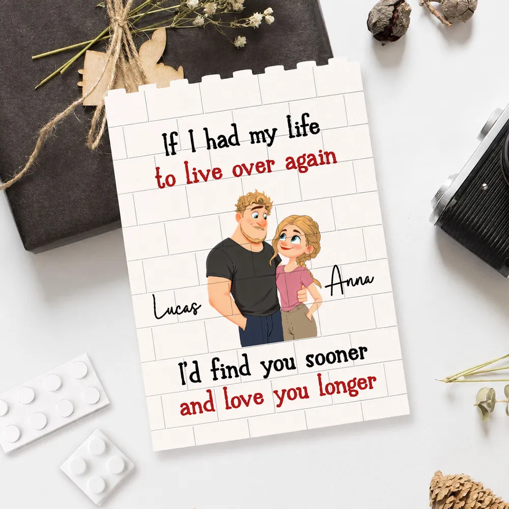 Personalized Building Brick Puzzle With Romantic Couple Art, Unique Creative Gift For Partner - Image 5