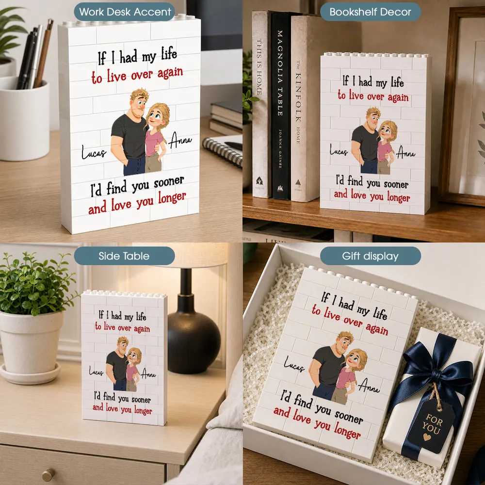 Personalized Building Brick Puzzle With Romantic Couple Art, Unique Creative Gift For Partner - Image 6
