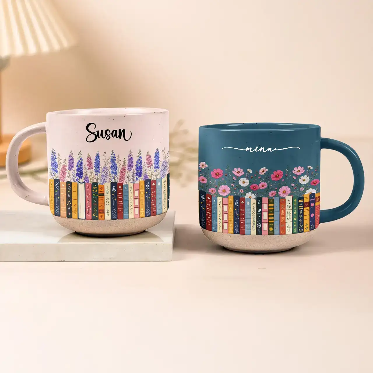 Personalized Birthflower Pottery Mug for Book Lovers, Unique Creative Gift for Daily Coffee - Image 3