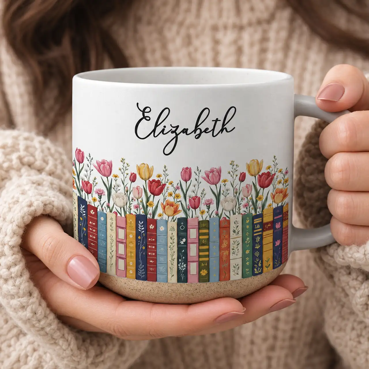 Personalized Birthflower Pottery Mug for Book Lovers, Unique Creative Gift for Daily Coffee - Image 5