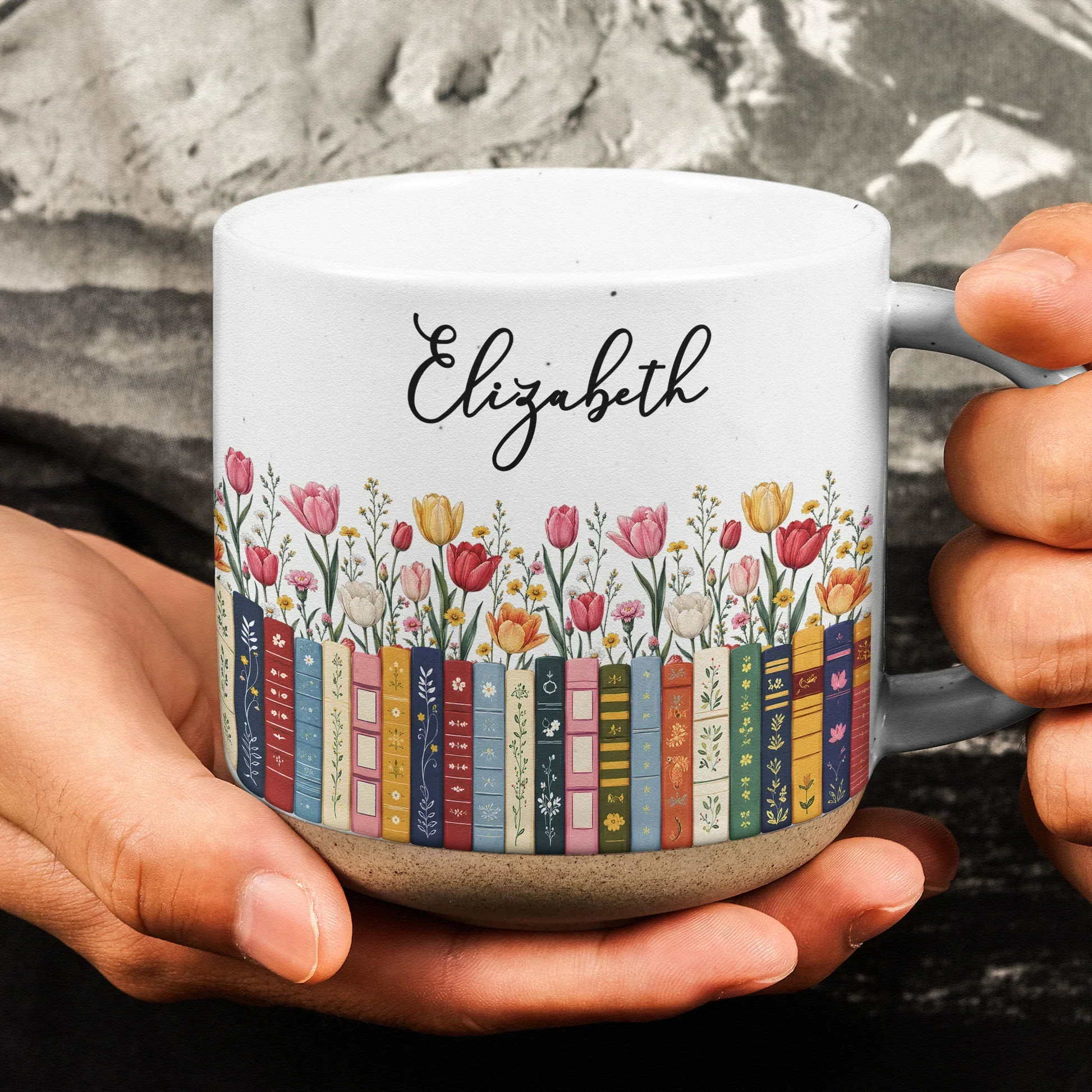 Personalized Birthflower Pottery Mug for Book Lovers, Unique Creative Gift for Daily Coffee - Image 6
