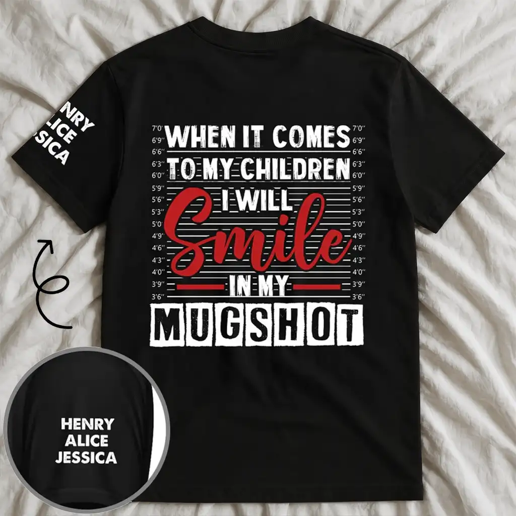 Dual Print Classic Tee With Bold Children Quote, Unique Creative Gift for Mom or Dad