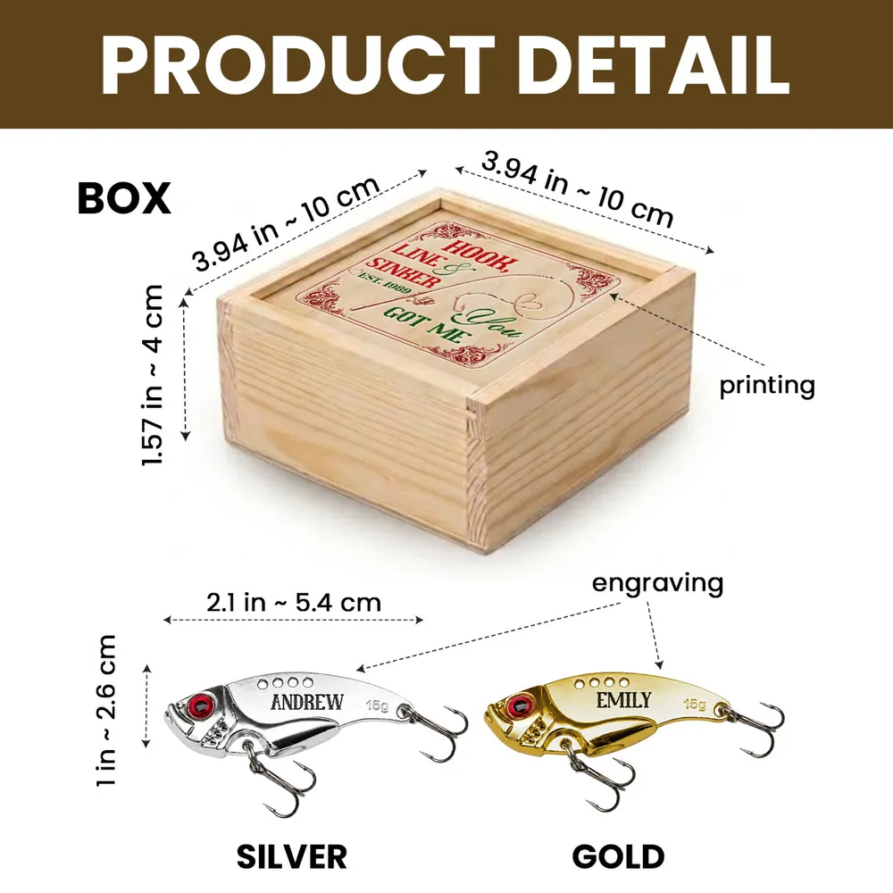 Personalized Stainless Steel Fishing Lure, Hooked on You Couple Keepsake, Unique Gift for Anglers - Image 4