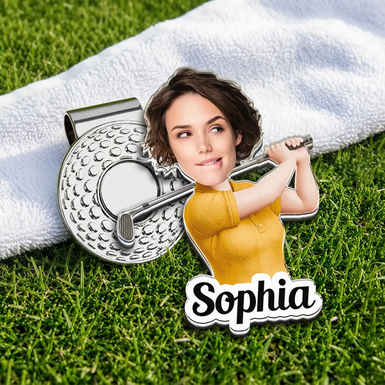 Personalized Acrylic Magnetic Hat Clip With Golfer Character, Unique Gift For Golf Lover
