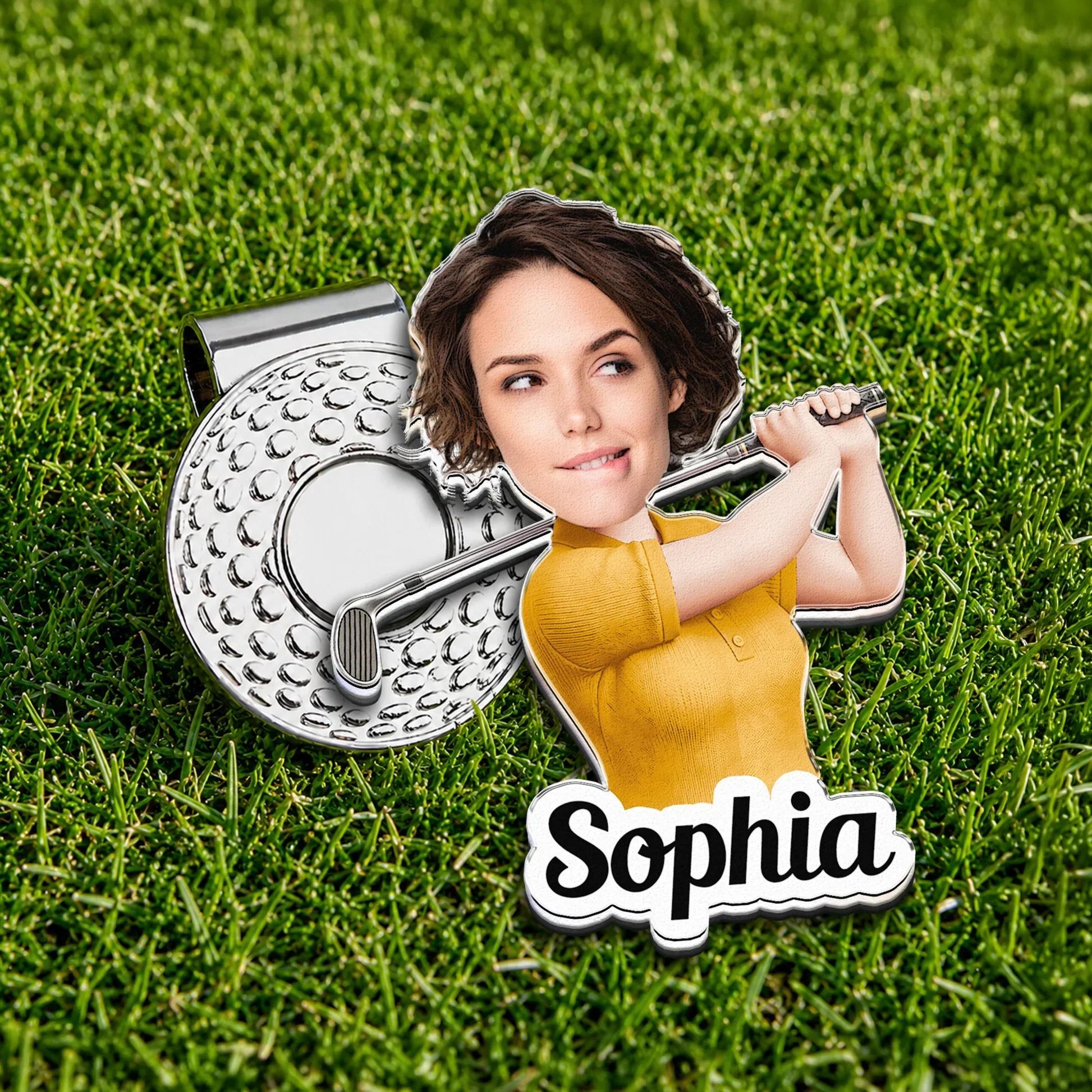 Personalized Acrylic Magnetic Hat Clip With Golfer Character, Unique Gift For Golf Lover - Image 2