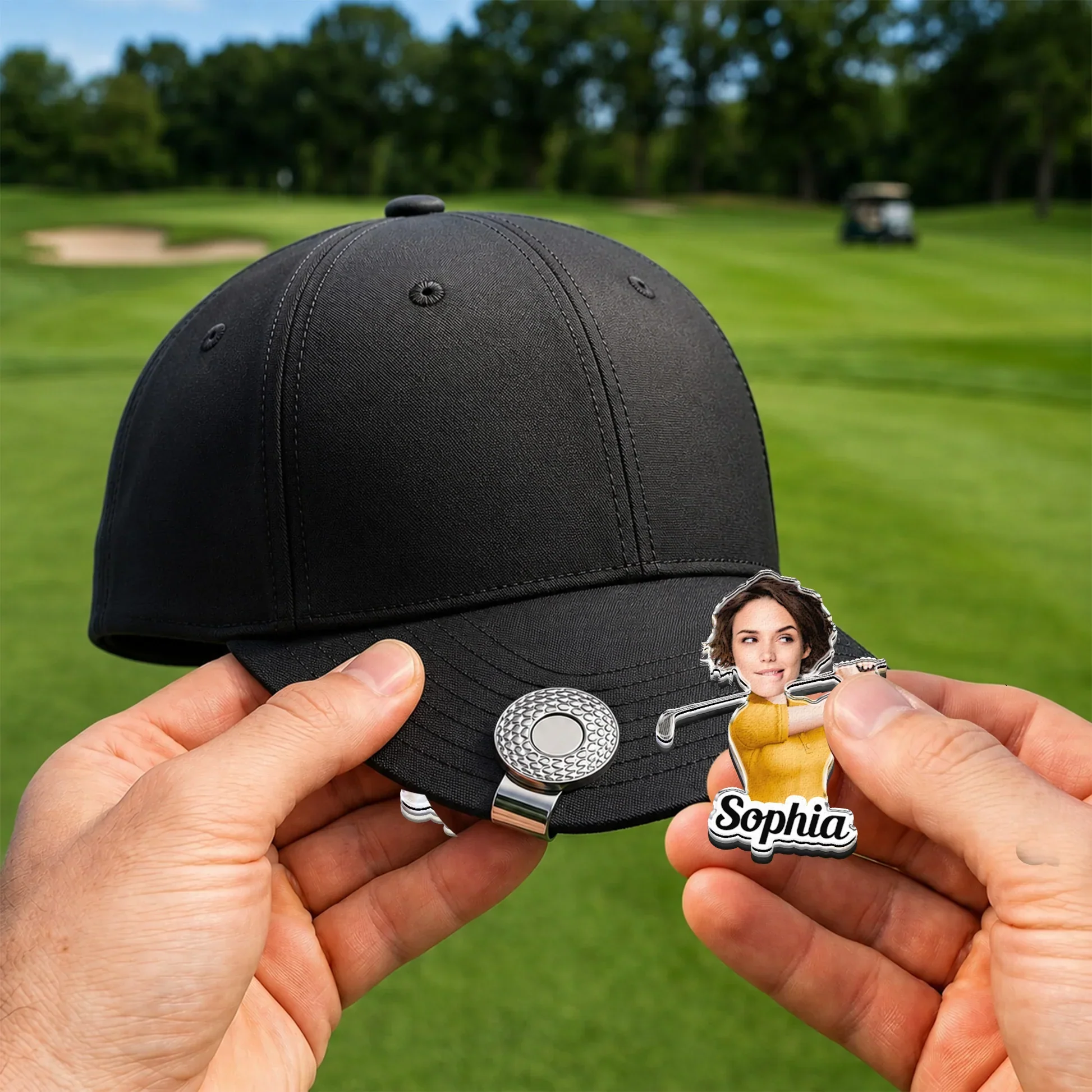 Personalized Acrylic Magnetic Hat Clip With Golfer Character, Unique Gift For Golf Lover - Image 5