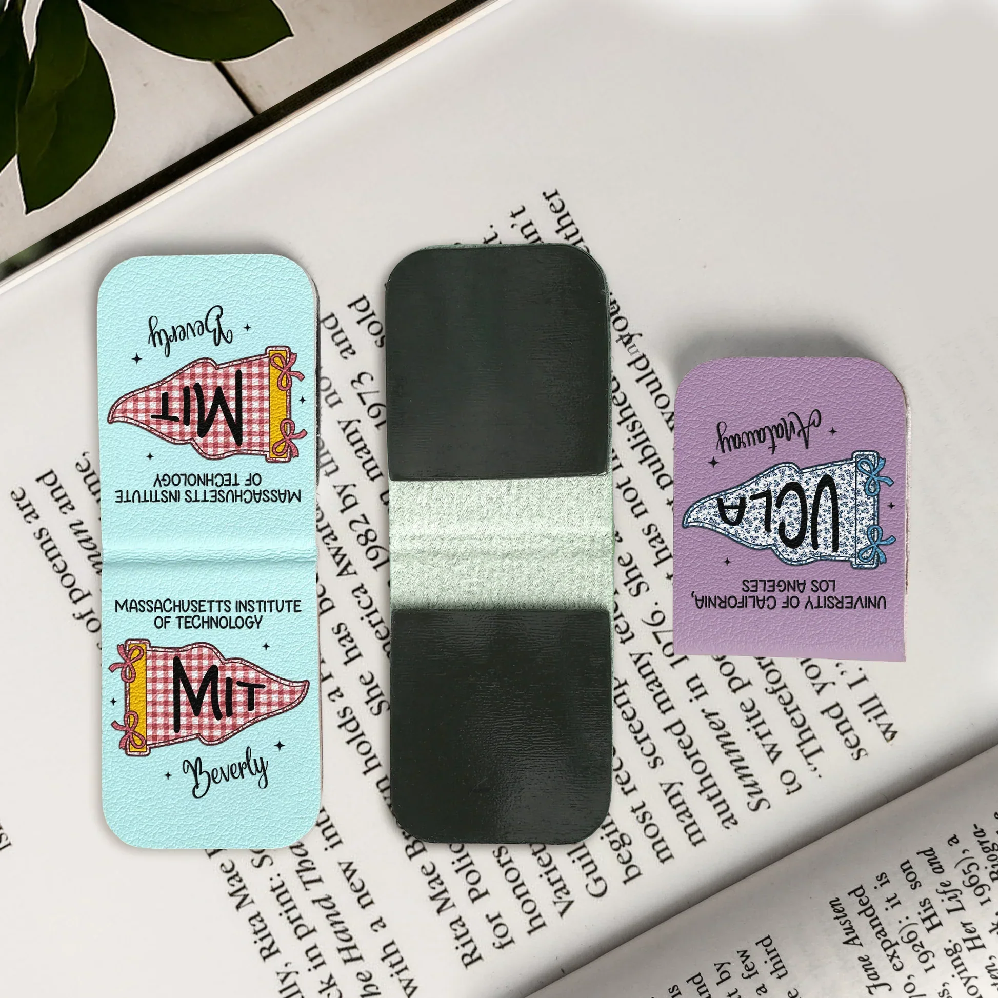 Personalized Leather Magnetic Bookmark, Custom School Pennant Design, Unique Gift for Students & Readers - Image 2
