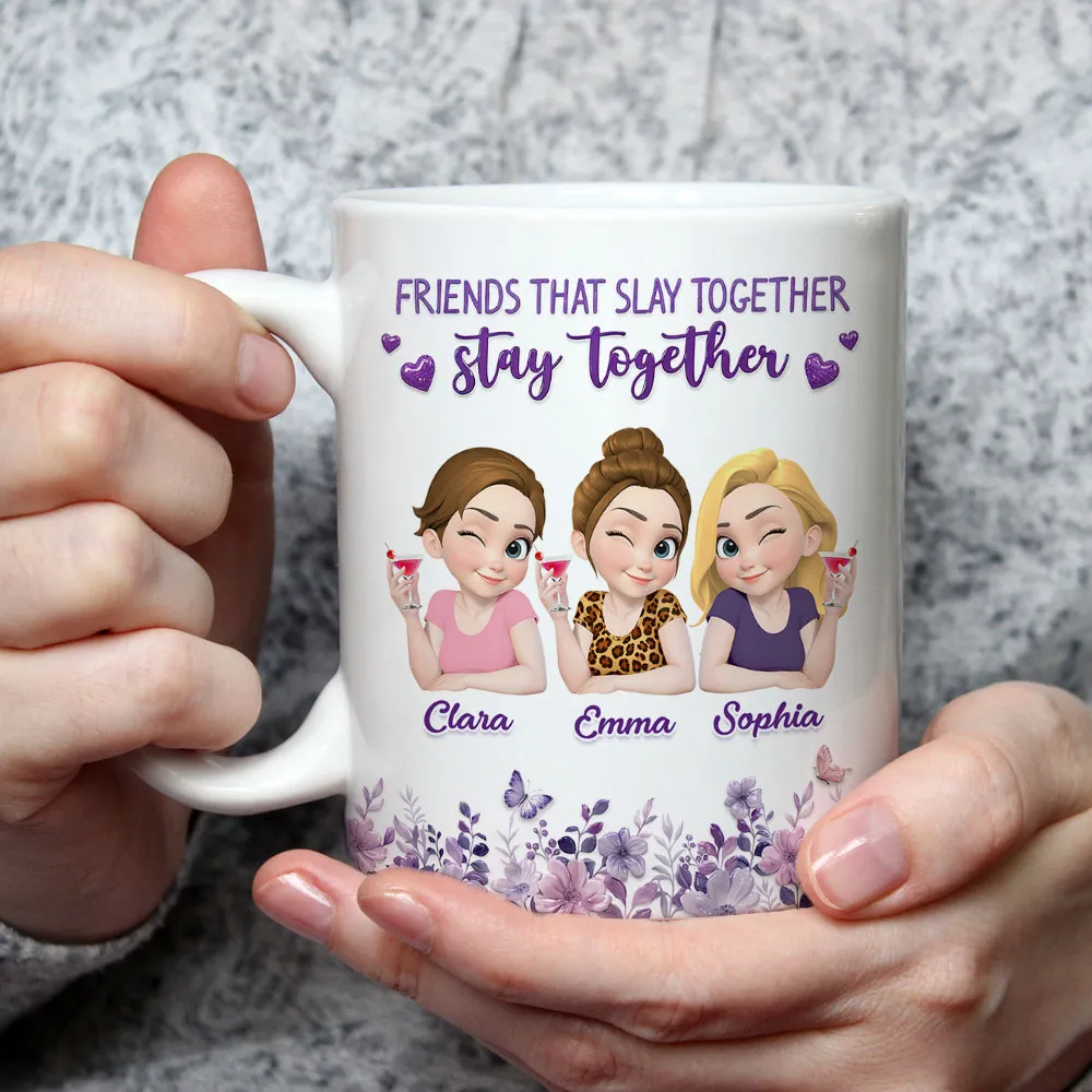 Personalized Ceramic Mug, Friends That Slay Together Design, Unique Gift for Close Friend - Image 3