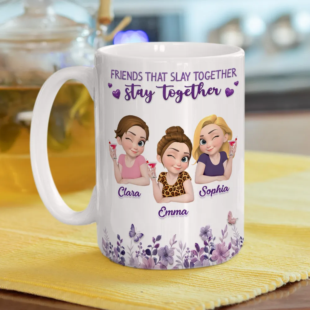 Personalized Ceramic Mug, Friends That Slay Together Design, Unique Gift for Close Friend - Image 5