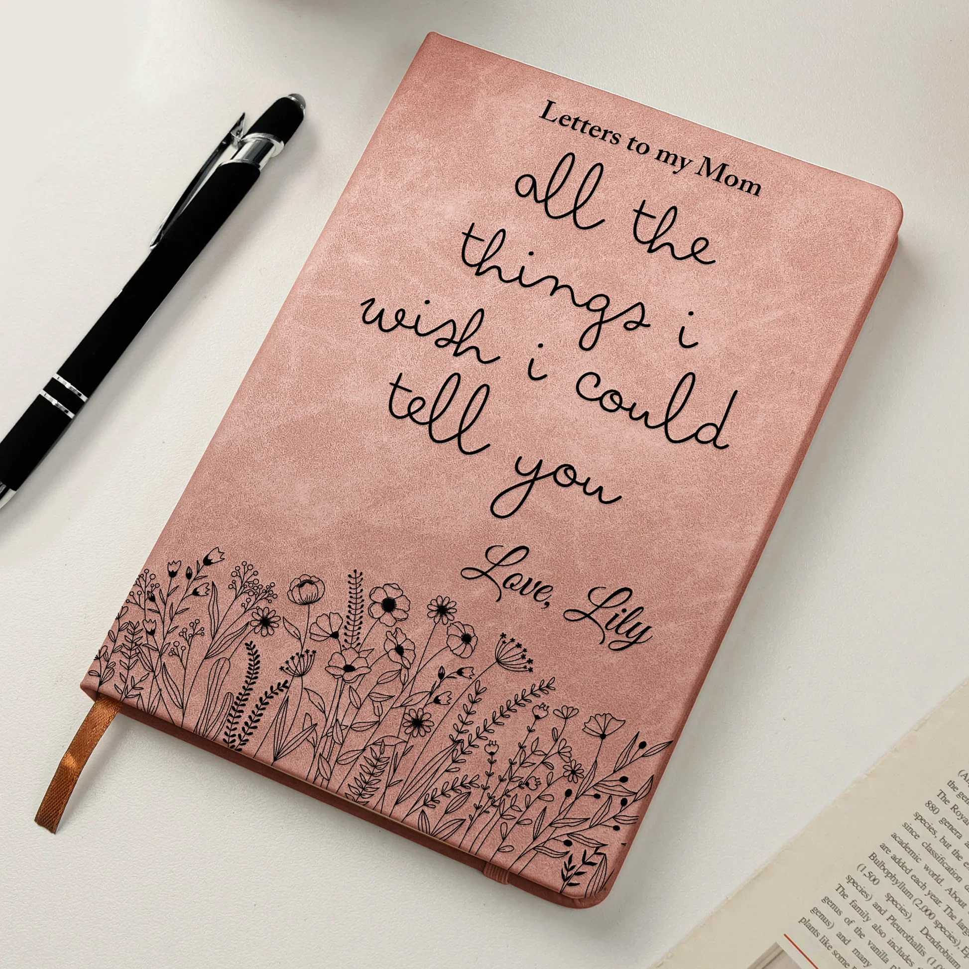 Personalized Leather Journal, Letters To My Mom Remembrance Design, Unique Memorial Gift for Family - Image 6