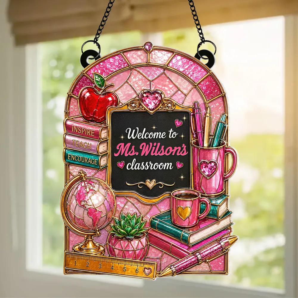 Personalized Acrylic Suncatcher Ornament for Teacher, Classroom Window Decor, Unique Teacher Gift - Image 2