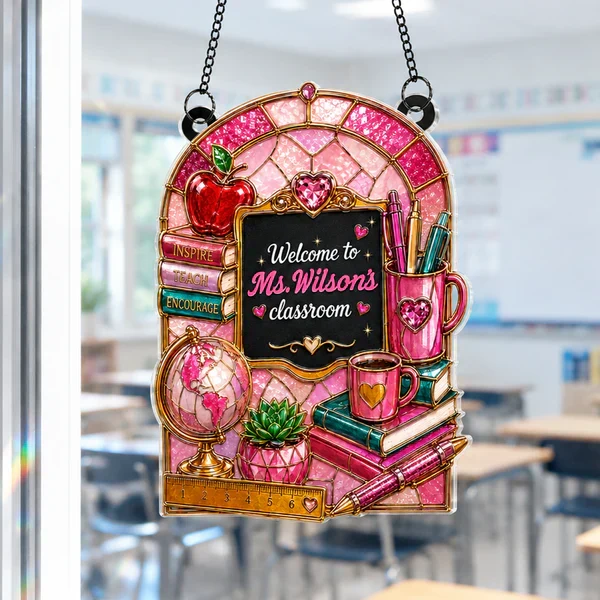 Personalized Acrylic Suncatcher Ornament for Teacher, Classroom Window Decor, Unique Teacher Gift - Image 5