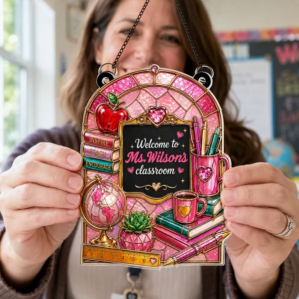 Personalized Acrylic Suncatcher Ornament for Teacher, Classroom Window Decor, Unique Teacher Gift - Image 6
