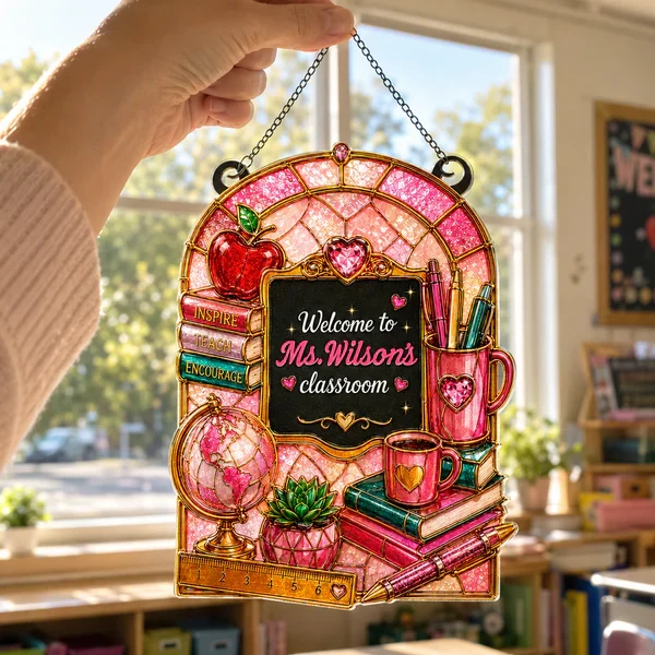 Personalized Acrylic Suncatcher Ornament for Teacher, Classroom Window Decor, Unique Teacher Gift - Image 8