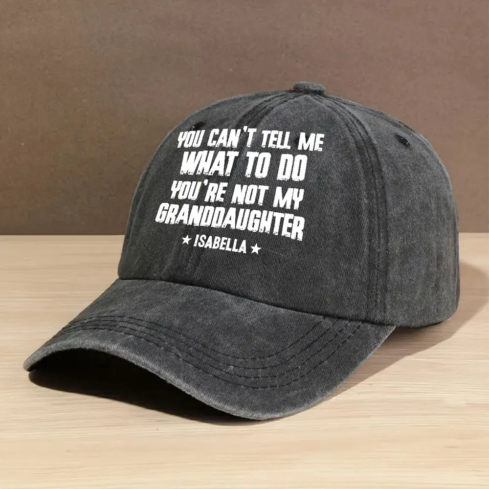 Personalized Washed Denim Baseball Cap, Custom Funny Quote, Unique Creative Gift for Grandparents - Image 2