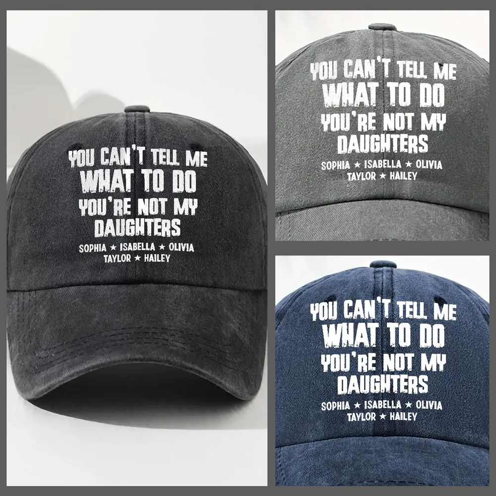 Personalized Washed Denim Baseball Cap, Custom Funny Quote, Unique Creative Gift for Grandparents - Image 3