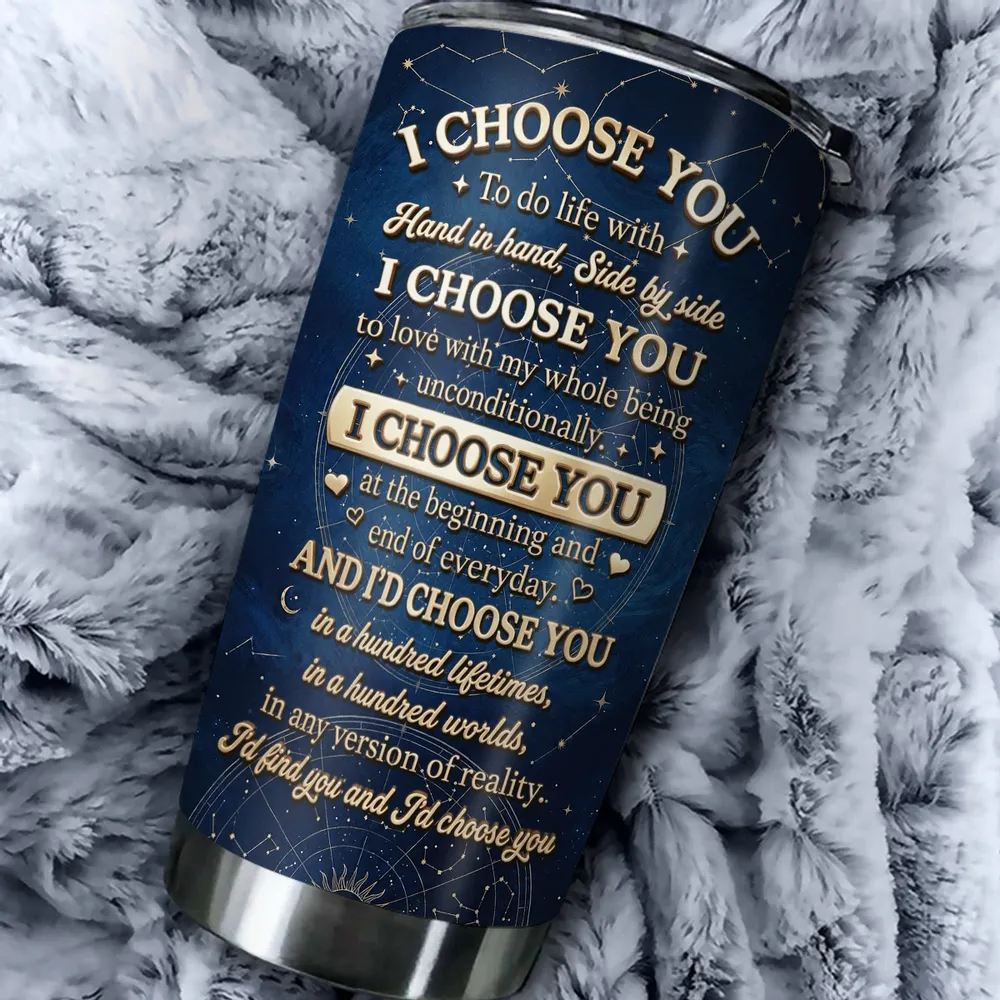Personalized Insulated Travel Tumbler for Wife, Starry Holding Hands Design, Unique Creative Gift - Image 3