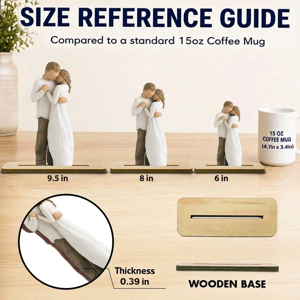 Personalized Layered Wooden Plaque, Hugging Couple Design, Unique Creative Gift for Her & Him - Image 4