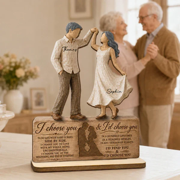 Personalized 2-Layer Wooden Plaque with Dancing Couple, I Choose You Unique Gift for Couples - Image 6