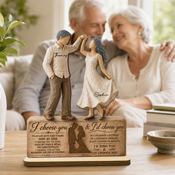 Personalized 2-Layer Wooden Plaque with Dancing Couple, I Choose You Unique Gift for Couples - Image 7