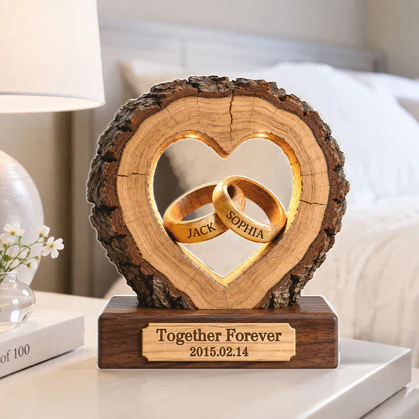 Personalized Shaped Acrylic Block Plaque With Heart and Rings Design, Unique Creative Gift for Couple's Anniversary Decor - Image 2
