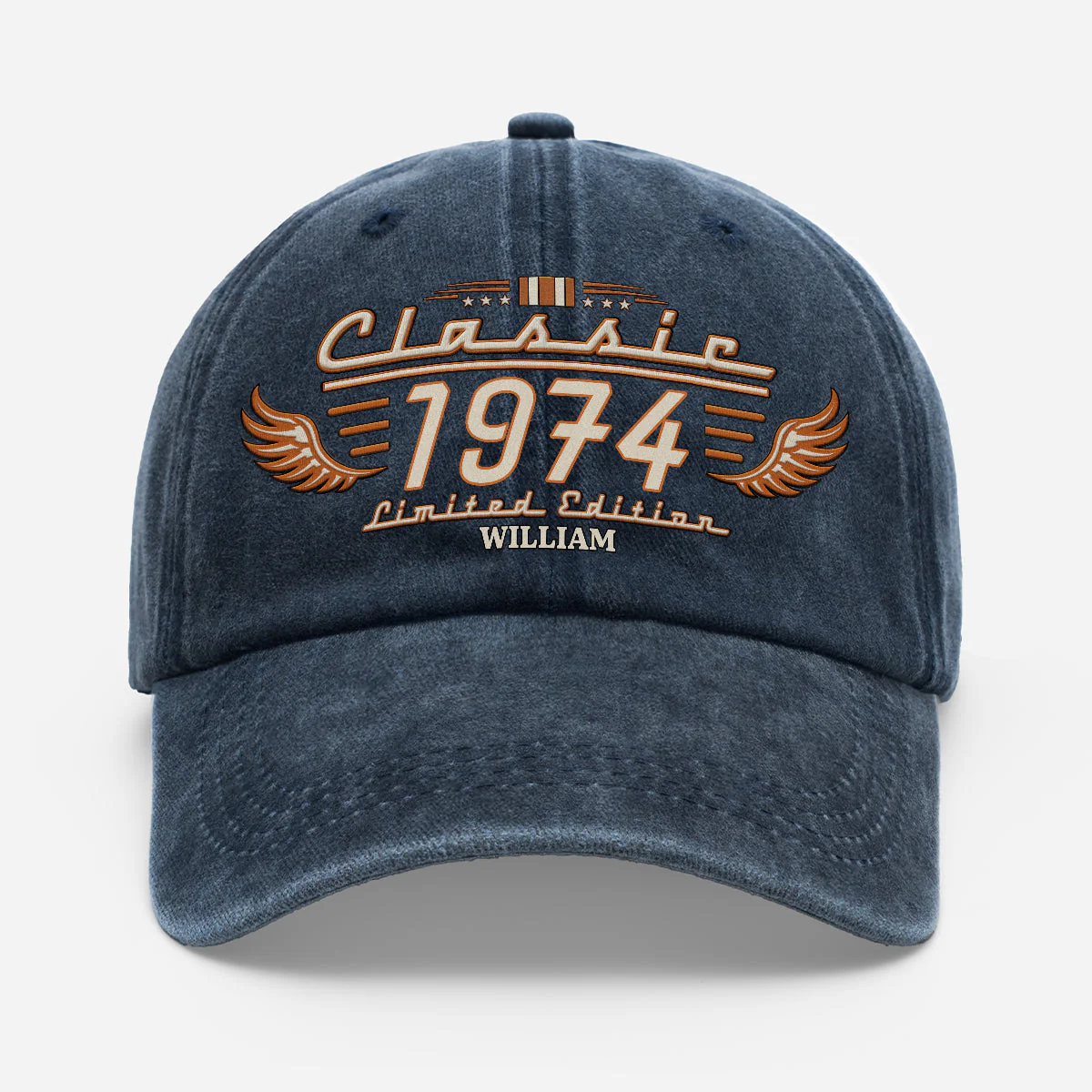 Personalized Washed Denim Baseball Cap, Vintage Look Unique Gift for Dad, Custom Casual Style
