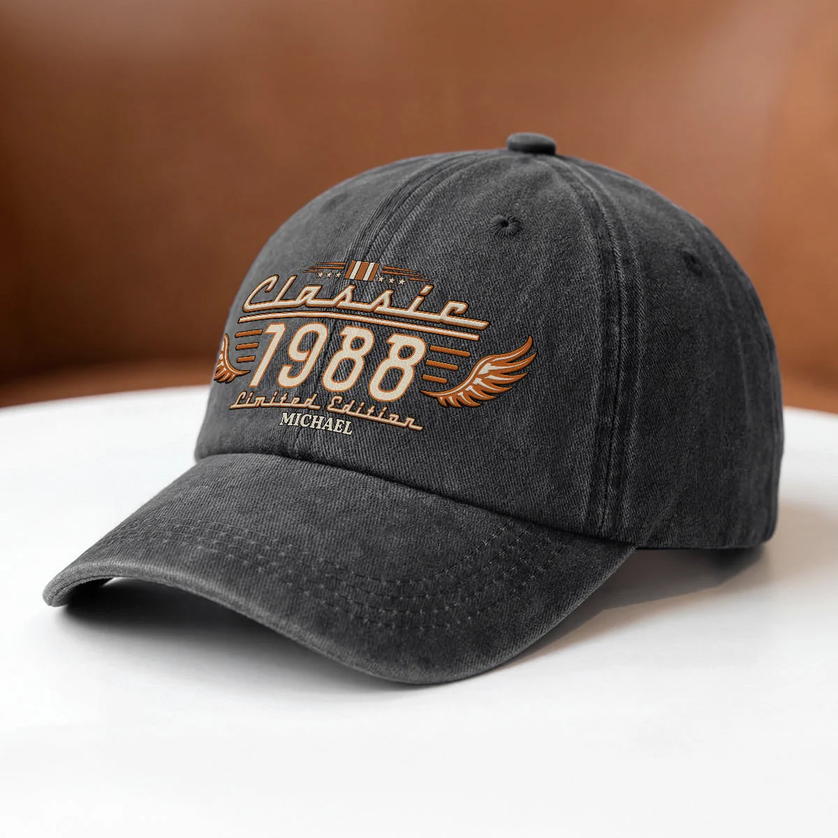 Personalized Washed Denim Baseball Cap, Vintage Look Unique Gift for Dad, Custom Casual Style - Image 2