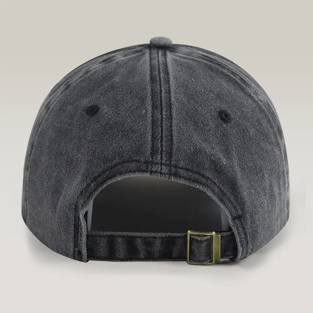 Personalized Washed Denim Baseball Cap, Vintage Look Unique Gift for Dad, Custom Casual Style - Image 3