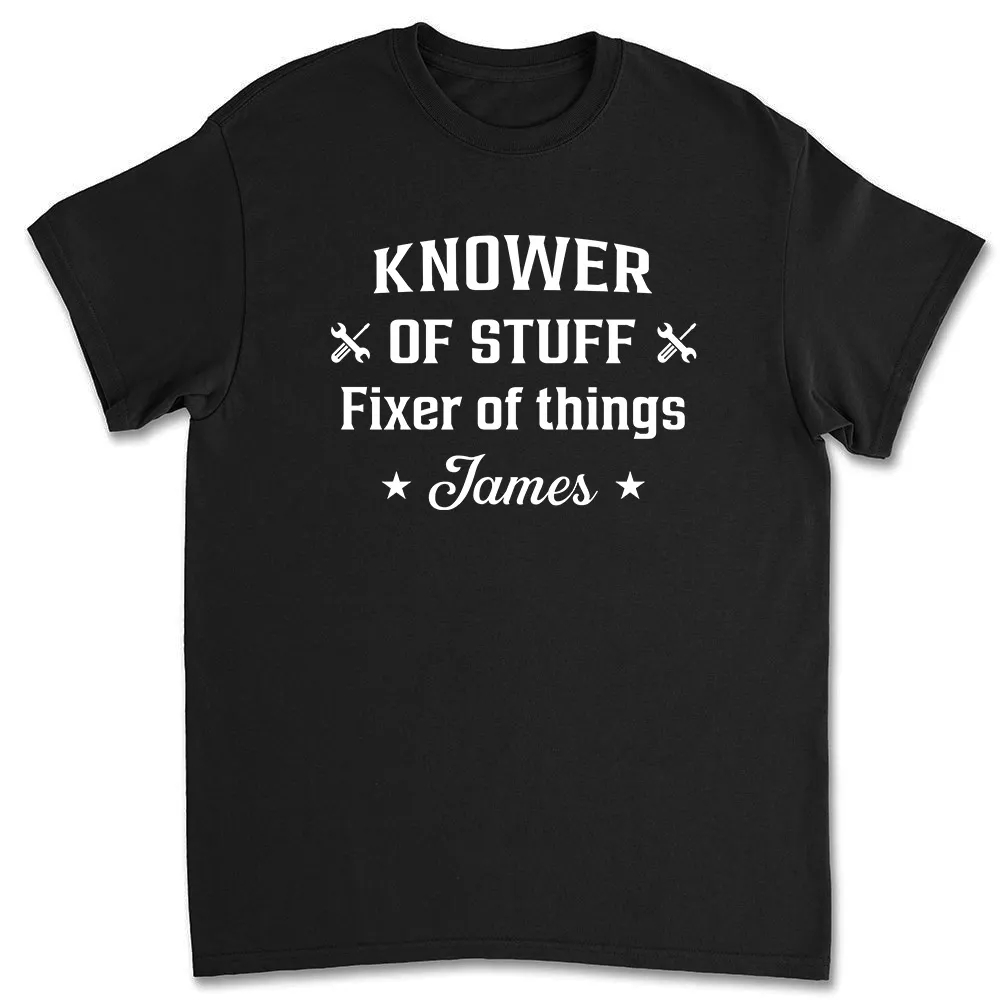 Custom Classic Tee With Tool Icons And Funny Fixer Quote, Creative Gift For Everyday Wear - Image 2