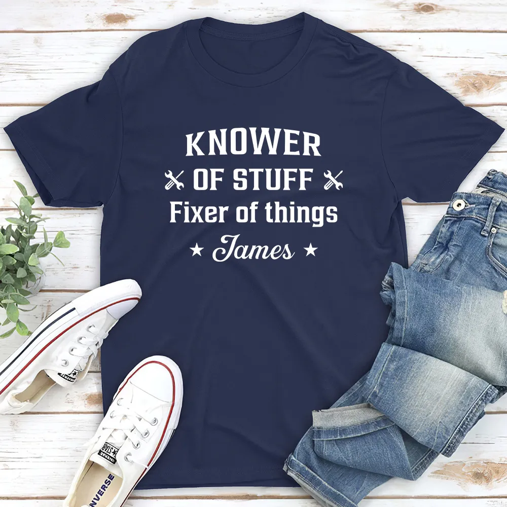 Custom Classic Tee With Tool Icons And Funny Fixer Quote, Creative Gift For Everyday Wear - Image 3