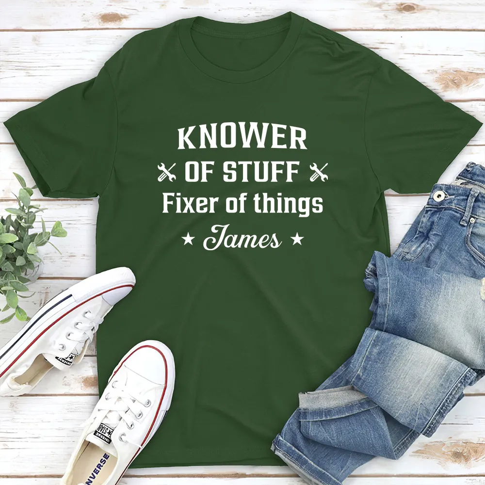 Custom Classic Tee With Tool Icons And Funny Fixer Quote, Creative Gift For Everyday Wear - Image 5