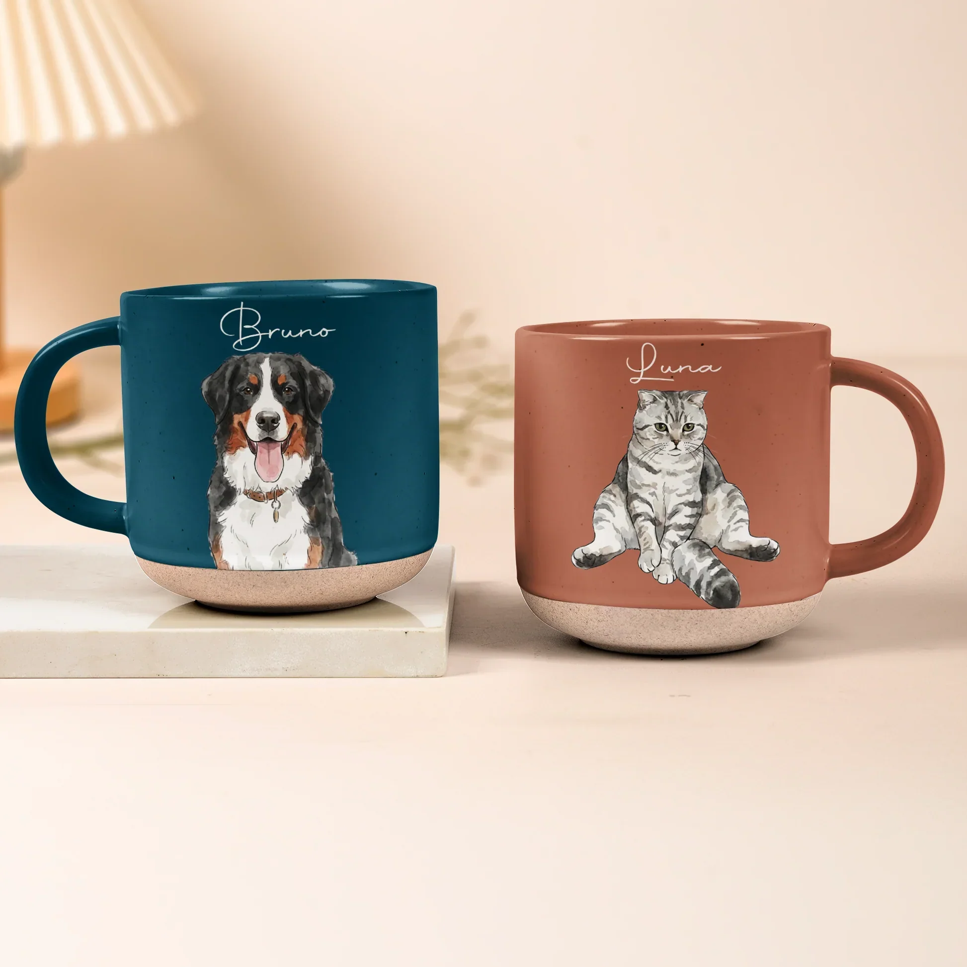 Personalized Pottery Mug With Watercolor Pet Portraits, Unique Creative Gift For Pet Lovers - Image 2