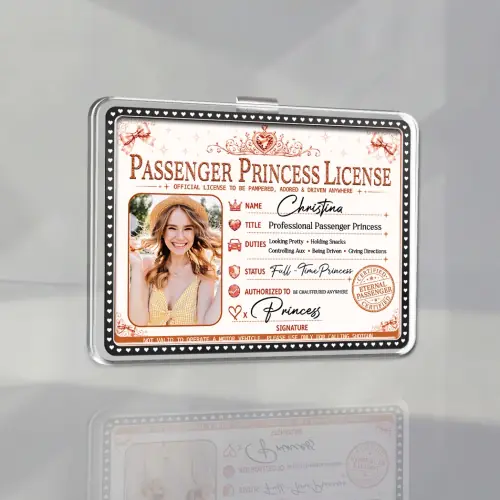 Personalized Passenger Princess Acrylic Car Visor Clip, Pink License Style, Unique Gift for Her - Image 5