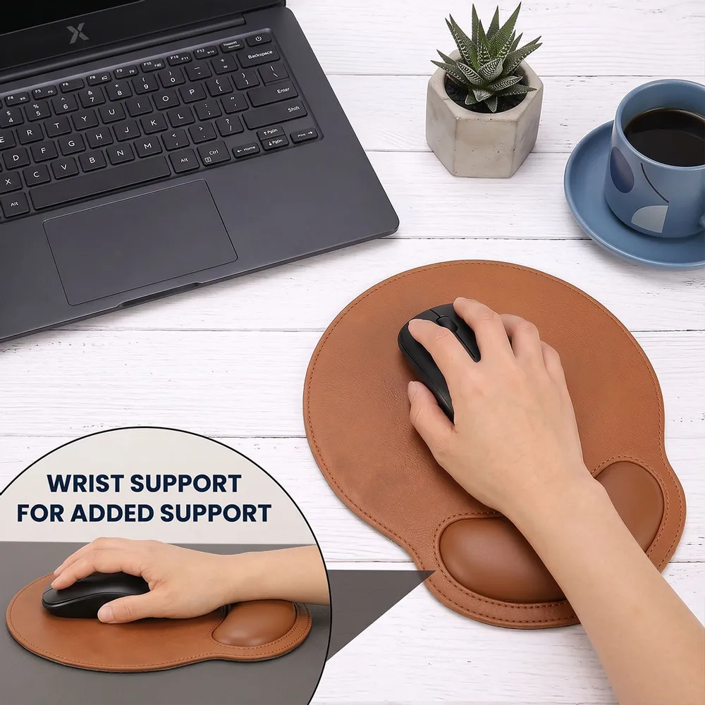 Personalized Wrist Rest Mouse Pad, A Girl And Her Dog Cartoon Design, Unique Gift For Dog Lover - Image 7