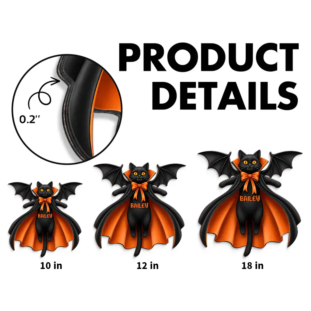Personalized Cat Vampire Wooden Sign, Pumpkin Front Door Decor, Unique Gift for Cat Lovers - Image 4