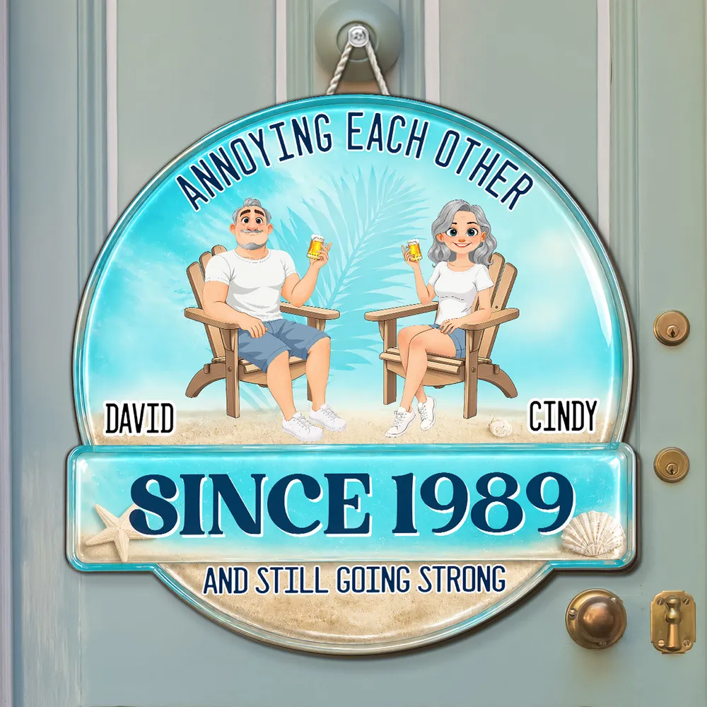 Personalized Wooden Sign, Annoying Each Other Beach Couple Design, Unique Gift for Couples - Image 3