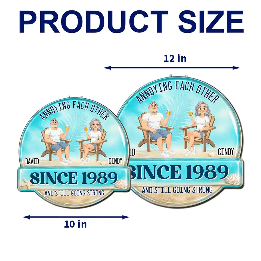 Personalized Wooden Sign, Annoying Each Other Beach Couple Design, Unique Gift for Couples - Image 4