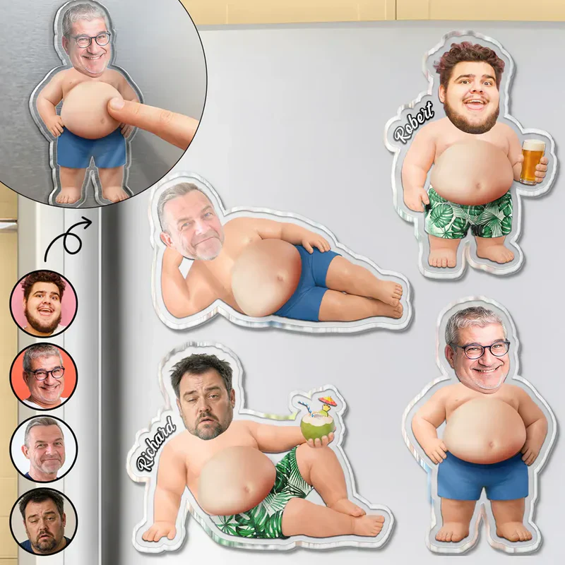 Personalized Silicone Belly Acrylic Magnet, Custom Photo Summer Fridge Decor, Unique Creative Gift - Image 2